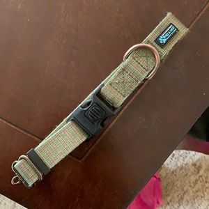 Max & Neo green plaid dog collar